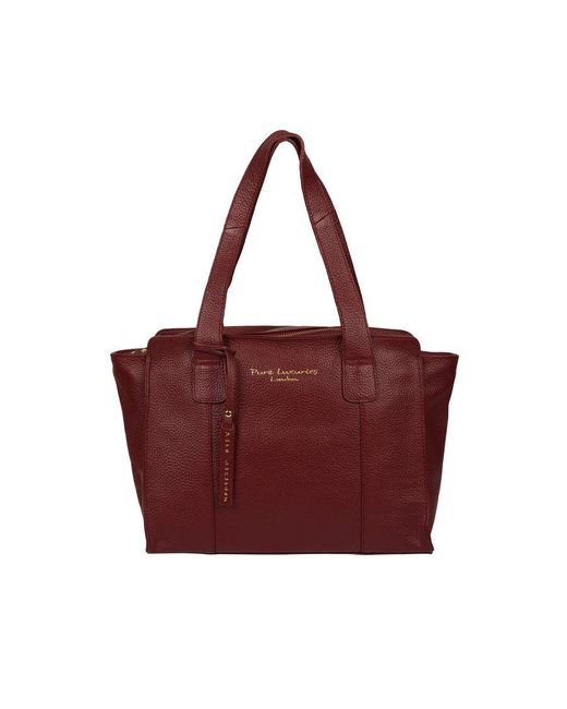 Pure Luxuries Red 'Alexandra' Leather Handbag