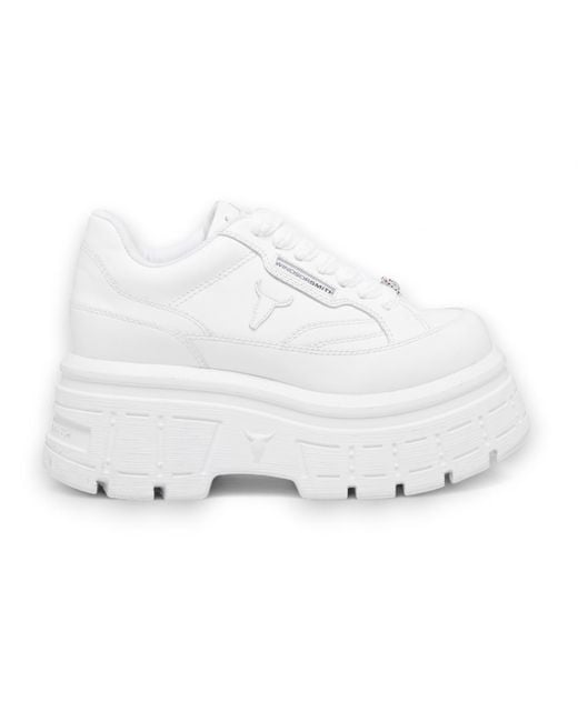 Windsor Smith White Chunky Leather Sneakers