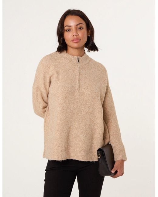 Blue Vanilla Natural Half Zip Jumper