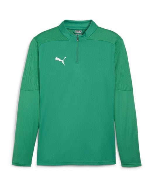 PUMA Green Teamfinal Training 1 4 Zip Fleece for men