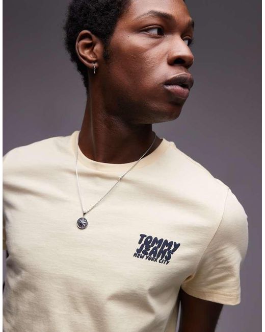 Tommy Hilfiger Brown Bubble Logo T-Shirt for men