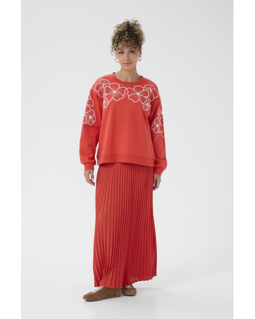 Cream Sweatshirt Crdaria Sweatshirt Loose Fit in het Red