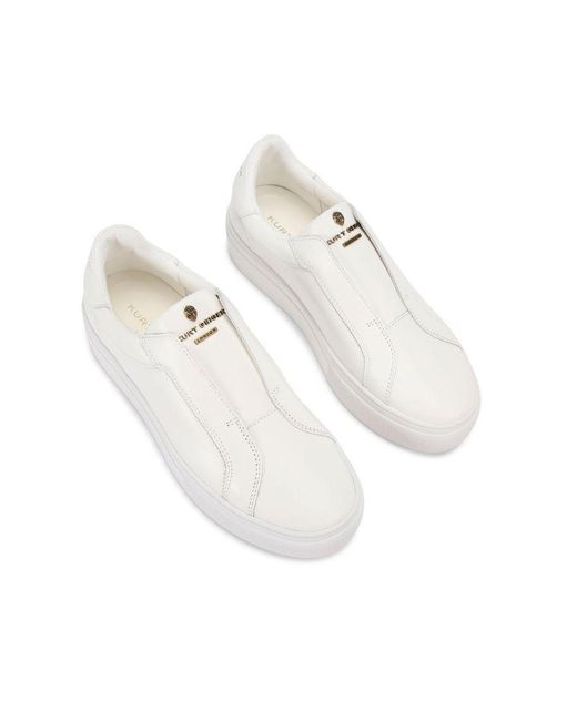 Kurt Geiger White Leather Kgl Greenwich Laceless Sneakers