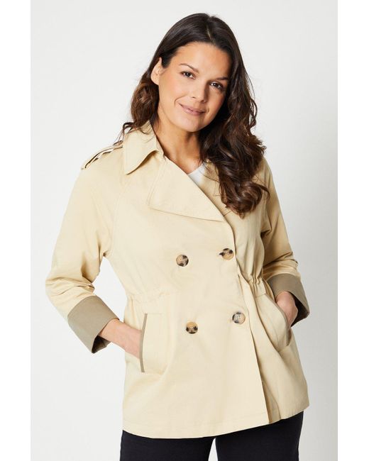 Wallis Natural Petite Premium Short Trench Coat