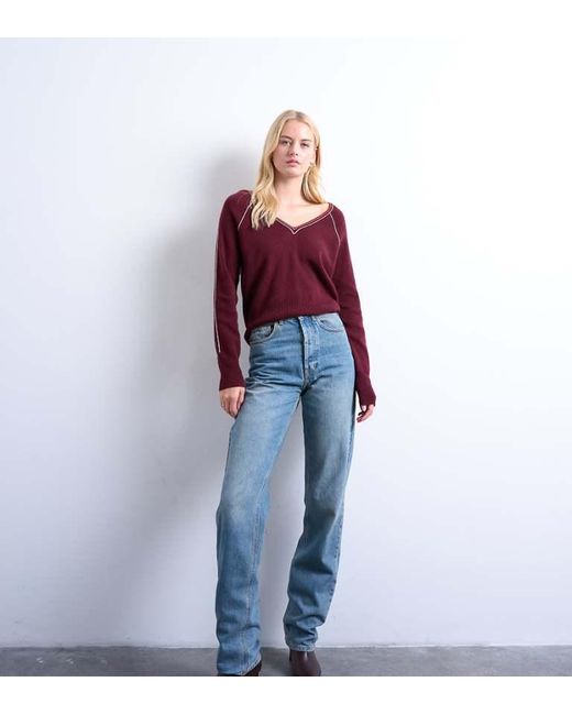 TOPSHOP Blue Kort High Rise Straight Jean
