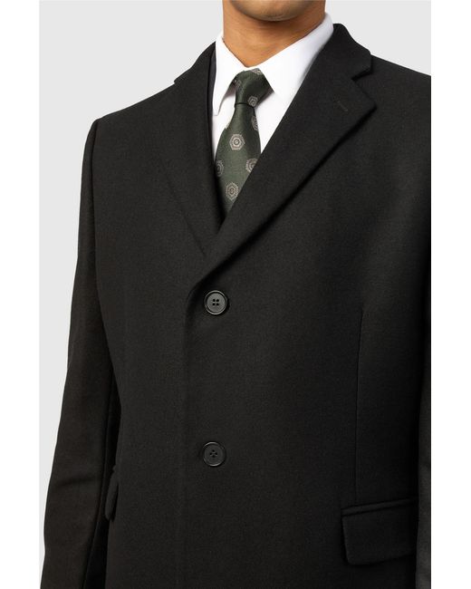 Alexandre Silver Label Black Single Breasted Long Sleeve Four Button Overcoat for men