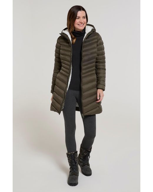 Mountain Warehouse Brown 'Florence' Padded Jacket Fur Lined Water Resistant Coat Polyamide