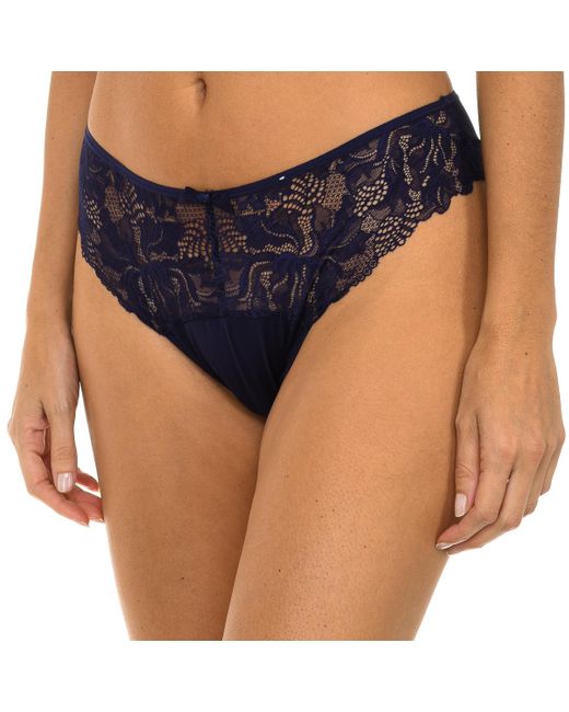 Dim Blue Micro Tulle Panties With Inner Lining 008H5