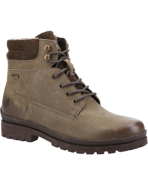 Hush Puppies Brown Ladies Annay Leather Combat Boots