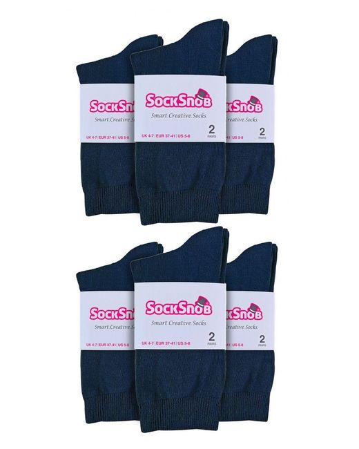 Sock Snob Blue Plain Cotton Rich Socks