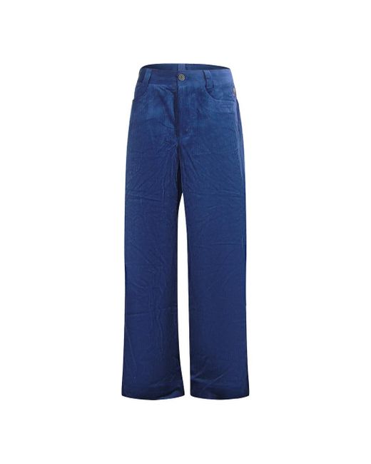 Parajumpers Blue Lorenza Eclipse Dark Cord Trousers Cotton