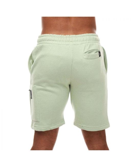 Duck and Cover Green Milgate Pocket Jogger Shorts for men