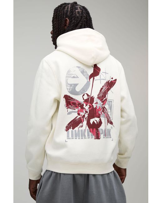 BoohooMAN Gray Regular Linkin Park License Print Hoodie for men