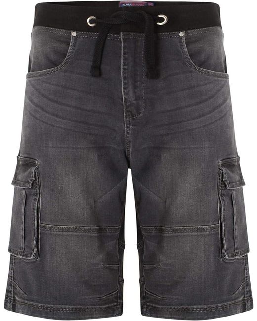 KAM Jeanswear Gray Kam Big & Tall Cargo Combat Shorts for men