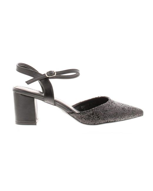 Wynsors Metallic Sparkly Court Shoes Aubrey Buckle