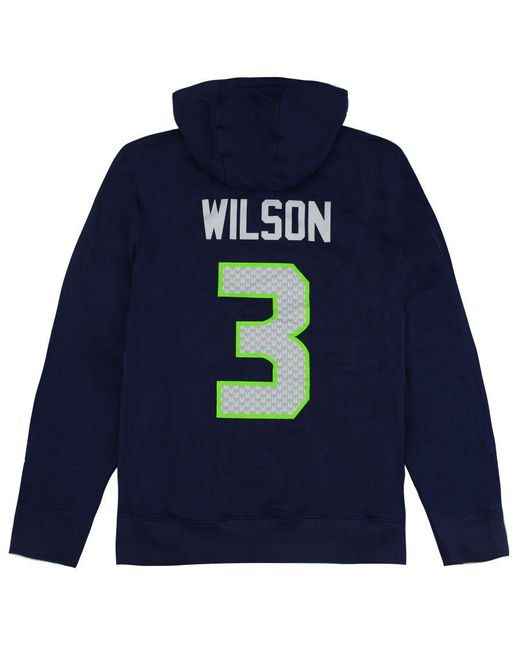 Fanatics Blue Nfl Seattle Seahawks Russell Wilson 3 Hoodie for men