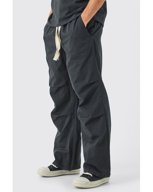 BoohooMAN Blue Elasticated Waist Contrast Drawcord Baggy Trouser for men