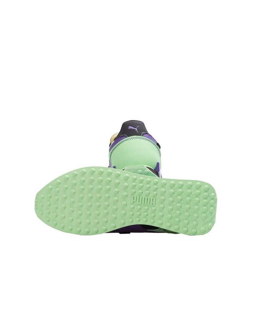 PUMA Green Future Rider Lace-Up Synthetic Trainers 374036 01 for men