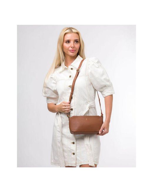 Cultured London Brown 'Christina' Leather Cross Body Bag