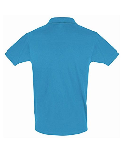 Sol's Blue Perfect Pique Short Sleeve Polo Shirt (Aqua) for men