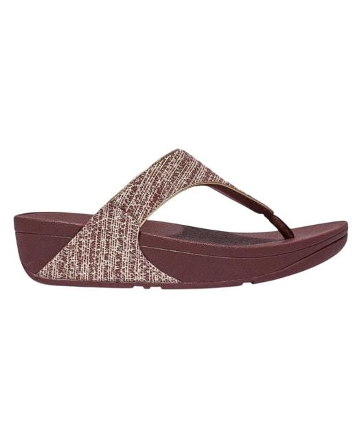 Fitflop Purple Ladies Lulu Shimmer Wave Toe Post Sandals