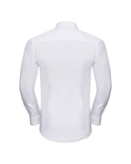 Russell White Collection Ultimate Stretch Long-Sleeved Formal Shirt for men