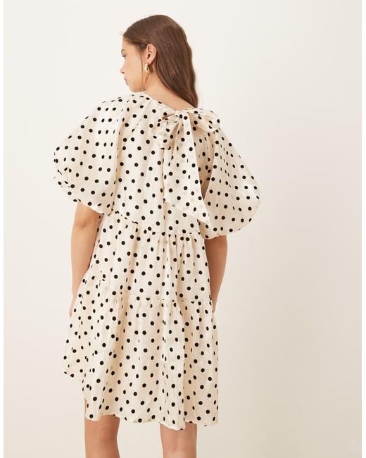 Y.A.S Natural Ballon Sleeve Voluminous Mini Dress
