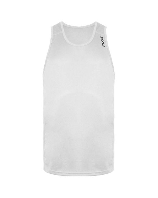 2xu White Bsr Active Singlet Top Nylon for men