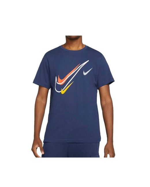 Nike Blue Multi Swoosh T-Shirt for men