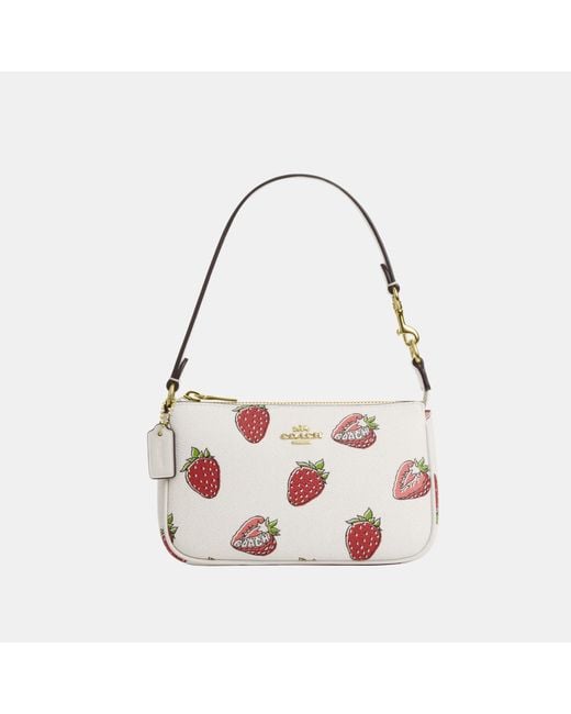 COACH Pink Nolita 19 With Strawberry Print