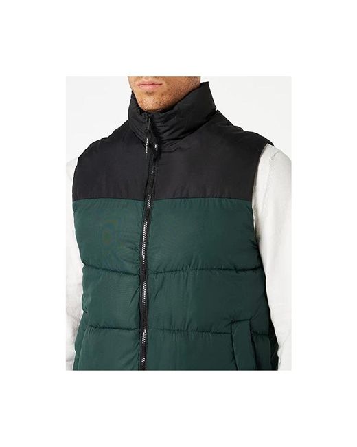 Jack & Jones Green Zip Up Quilted Gilet for men