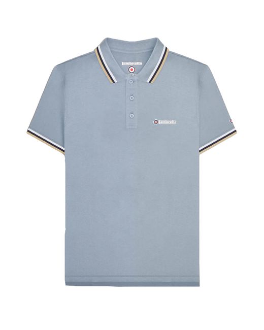 Lambretta Blue Ss25 Triple Tipped Big & Tall Polo Shirt (Dusky/ /Cream) for men