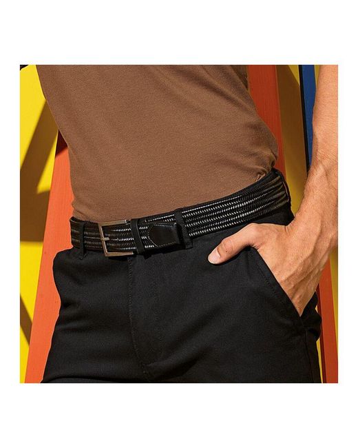 Asquith & Fox Black Leather Braid Belt for men
