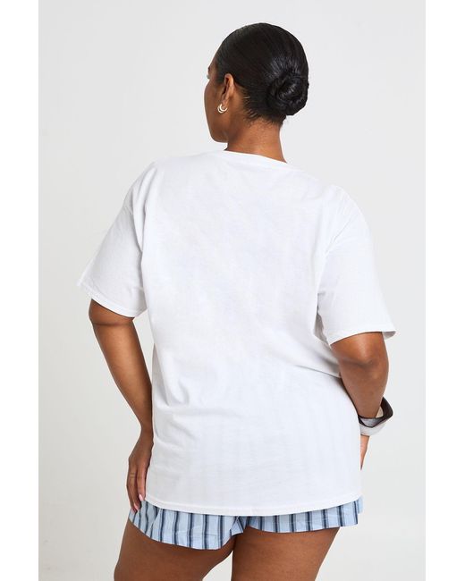 Boohoo White Plus Ibiza For The Weekend Printed T Shirt