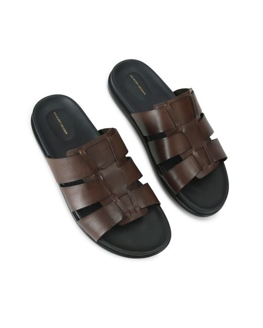 KG by Kurt Geiger Brown Leather Naples Sandals for men