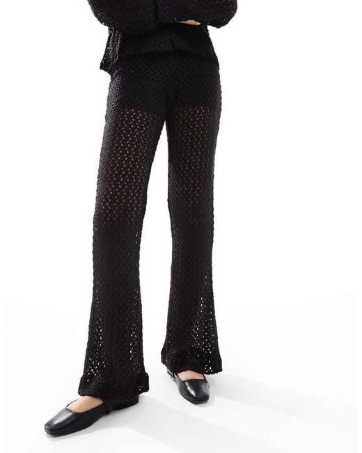 Object Black Open Knit Flared Trouser Co-Ord