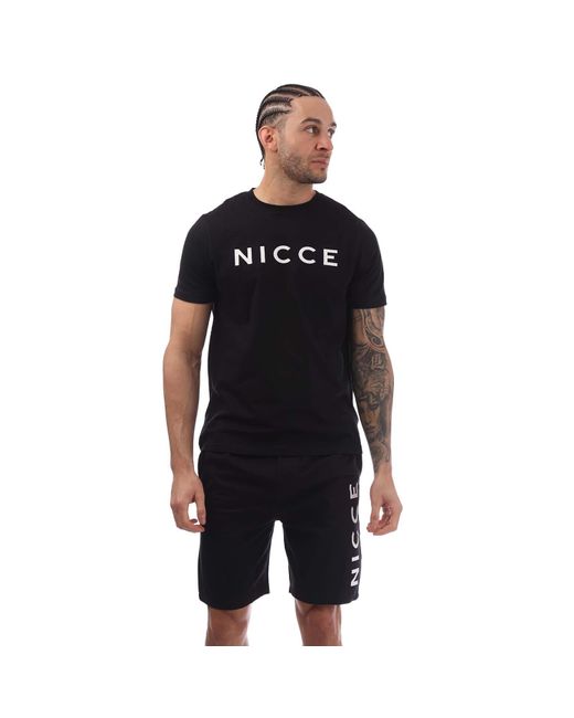 Nicce London Black Logo Lounge T-Shirt And Short Set for men