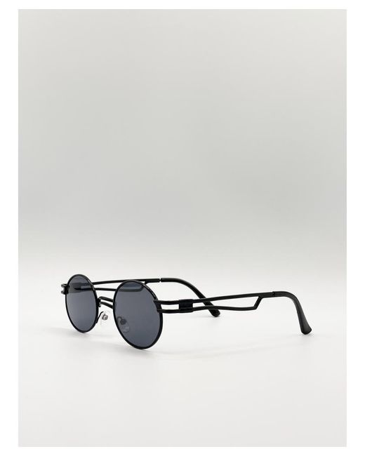 SVNX White Retro Round Sunglasses