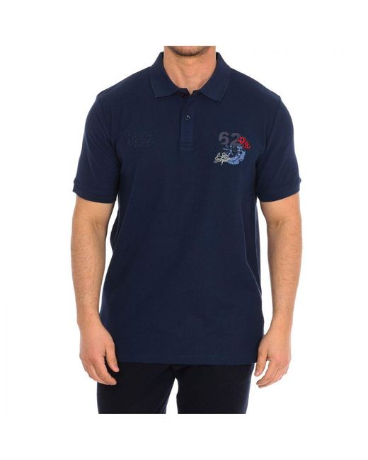 Daniel Hechter Blue Short-Sleeved Polo Shirt 75104-181990 for men