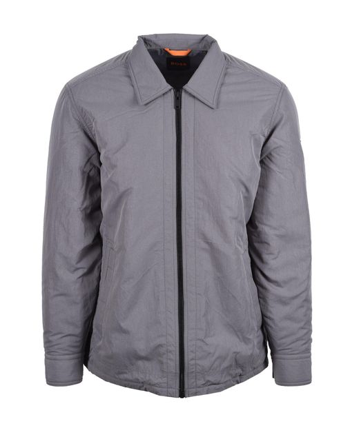 Boss Gray Leejay Overshirt Open Cotton for men