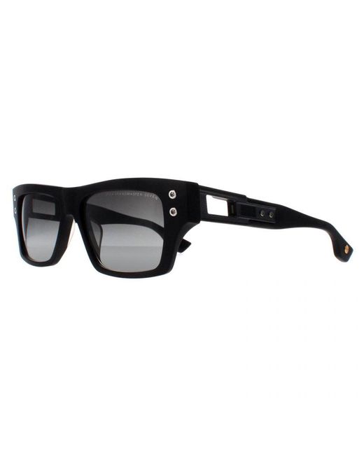 Dita Eyewear Black Rectangle Matte Iron Dark To Clear Gradient Grandmaster Seven