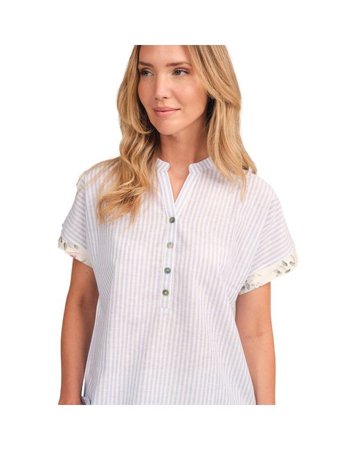 J&j Brothers White Jjbfh0510 Short Sleeve Nightgown