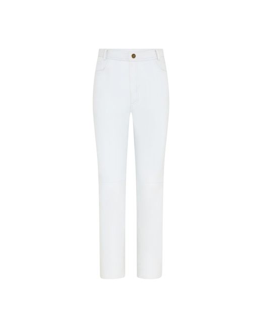 Infinity Leather White Lamb 501 Biker Jeans