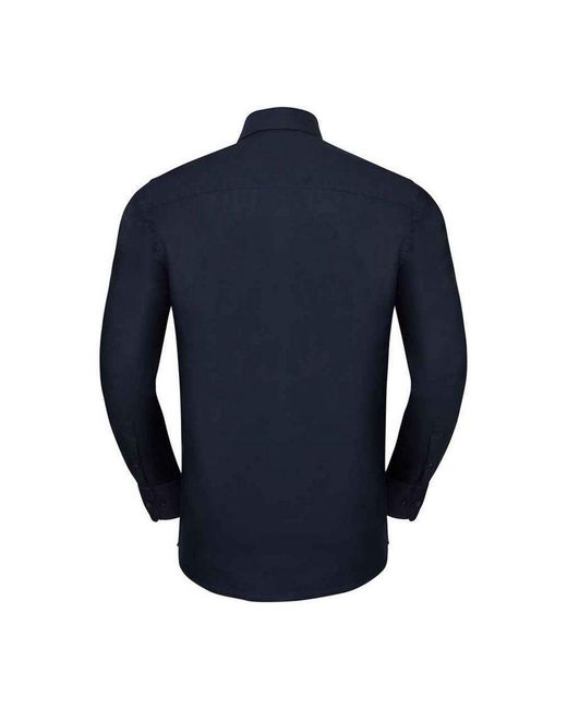 Russell Blue Collection Oxford Tailored Long-Sleeved Formal Shirt (Bright) for men