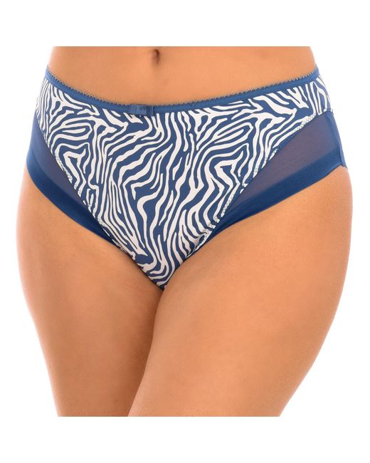 Dim Blue Generous Elastic And Breathable Fabric Panties 00A63