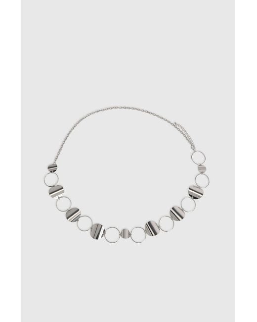 Boohoo Blue Circle Chain Belt
