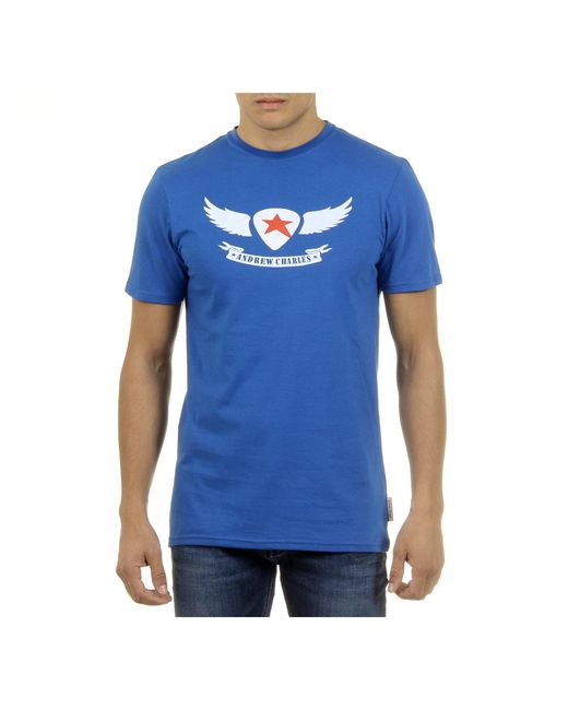 Andrew Charles by Andy Hilfiger Blue T-Shirt Short Sleeves Round Neck Keita for men