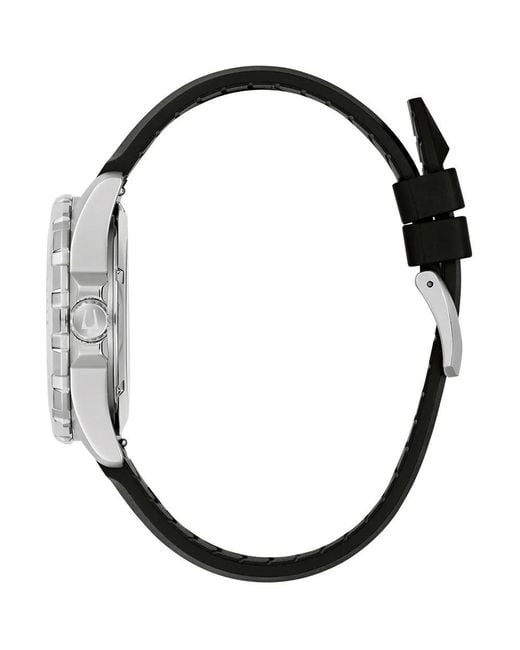 Bulova Black Marine Star Series B Watch 98B465 Silicone for men