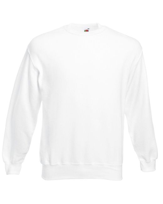 Fruit Of The Loom White Classic 80/20 Set-In Sweatshirt for men