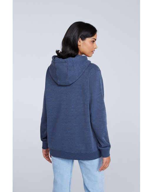 Mountain Warehouse Blue 'Maya' Hoodie With Front Pocket Breathable Cosy Pullover Cotton